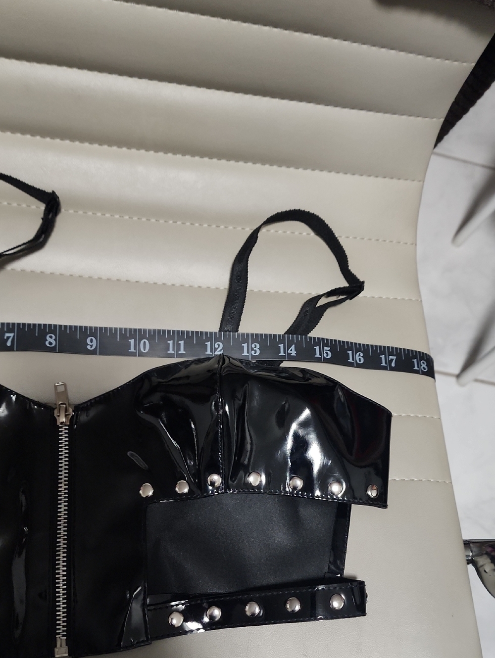 ELEGANT MOMENTS Vinyl Studded Bustier Bra Top S Dolls Kill Goth Sexy Punk Fetish - Picture 7 of 12